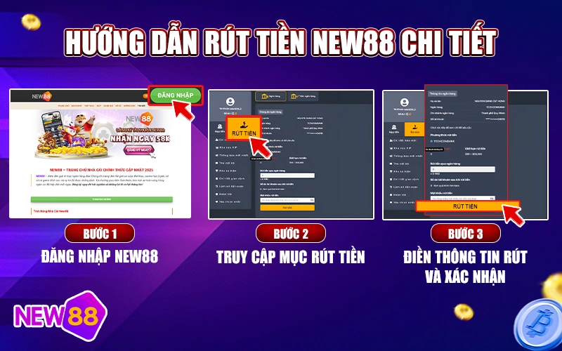 Hướng dẫn rút tiền New88