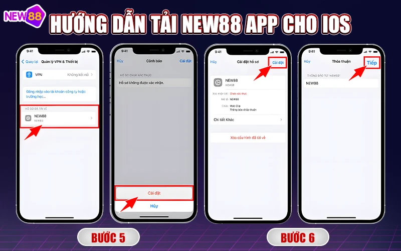 Hướng dẫn thao tác cài đặt app New88 trên iOS